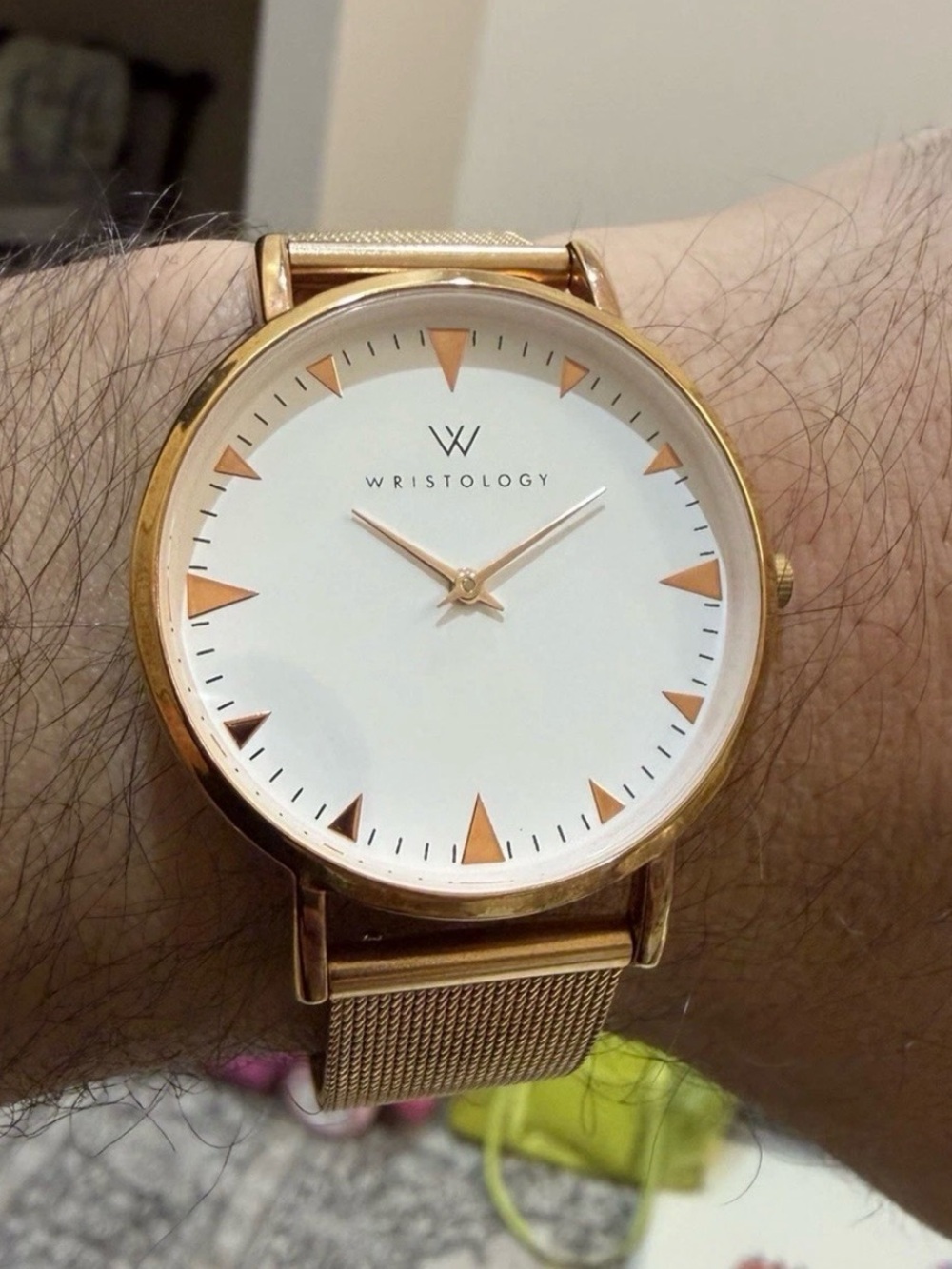 Wristology Stella Unisex Rose Gold Mesh Watch 38mm White Dial Boyfriend Style QC